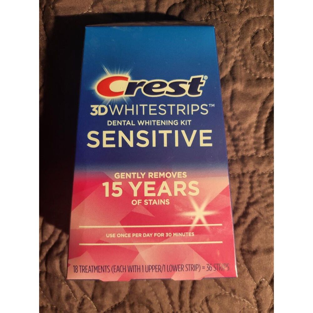 NOS Crest 3D Whitestrips Sensitive Removes 15 Years of Stains 18 Treatments